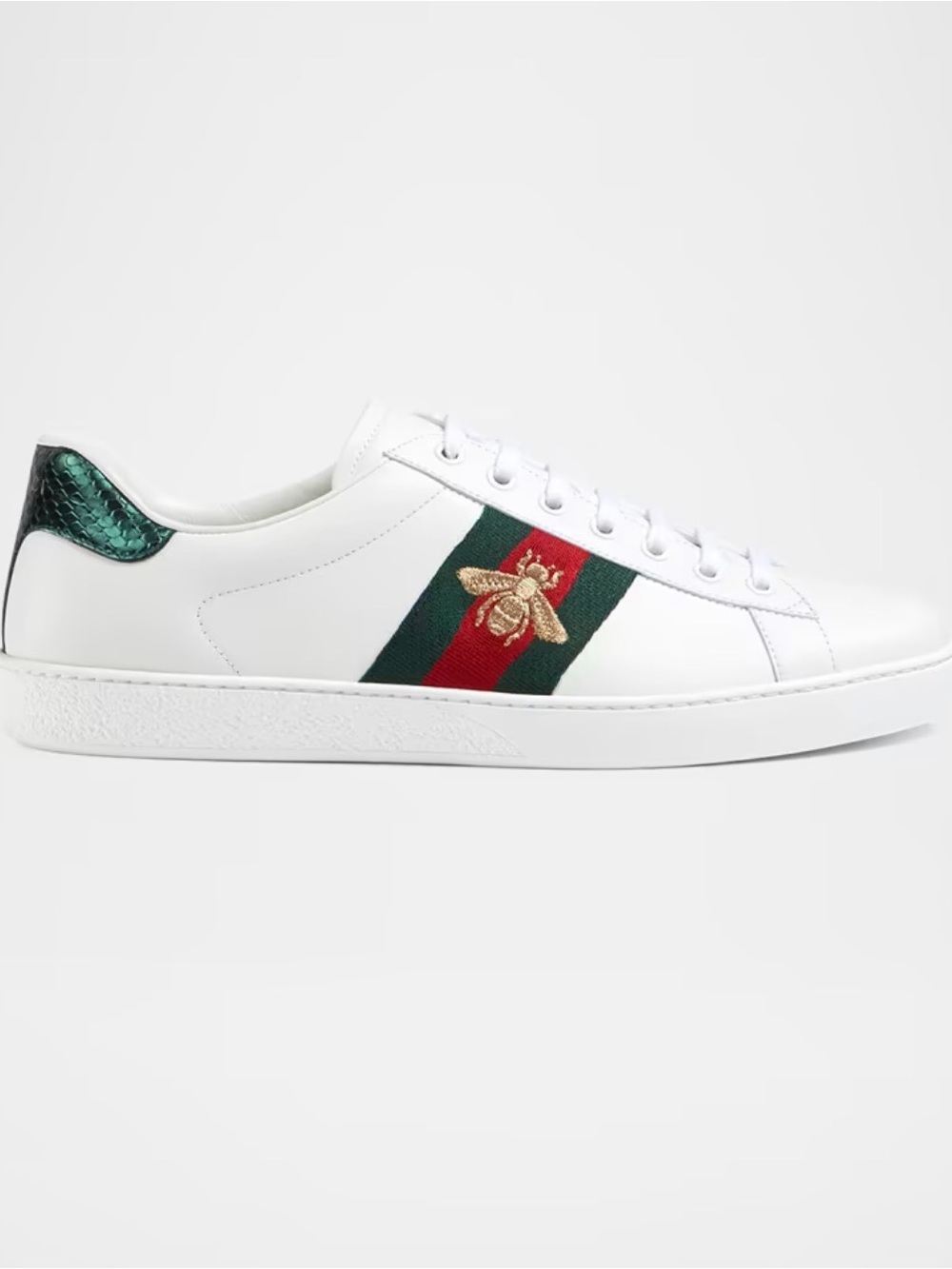 Gucci Men's New Ace Embroidered Low-Top Sneakers